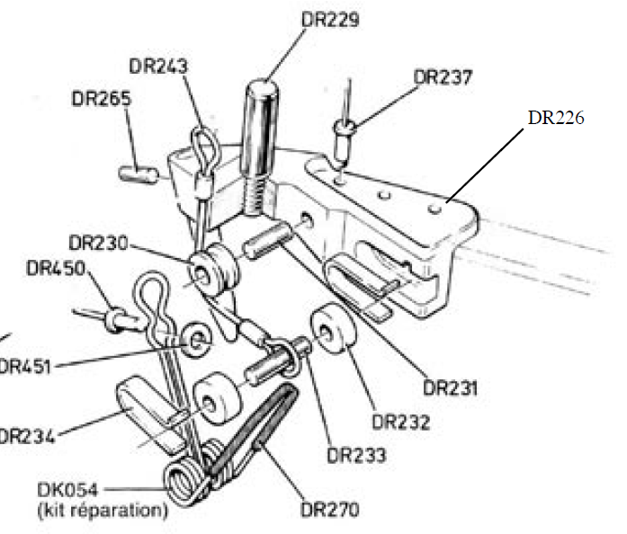 Kabel schuiver roerblad - Câble des galets gouvernail