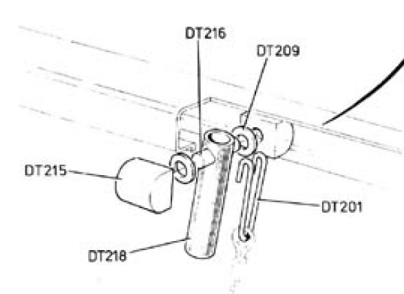 As voor schuiver helmstok - Axe de glissiére de barre